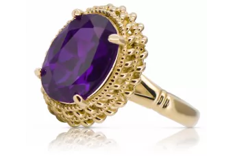14 Karat Gelbgold Alexandrit Ring Vintage Handwerk vrc068y